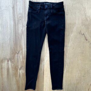 CALVIN RUCKER LOVE SIGN SKINNY JEANS WOMEN’S sz 26 Black Low Rise STRETCH Denim